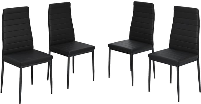 Vicco Grand Eetkamerstoel – 42.5 x 48 cm Set van 4 Zwart