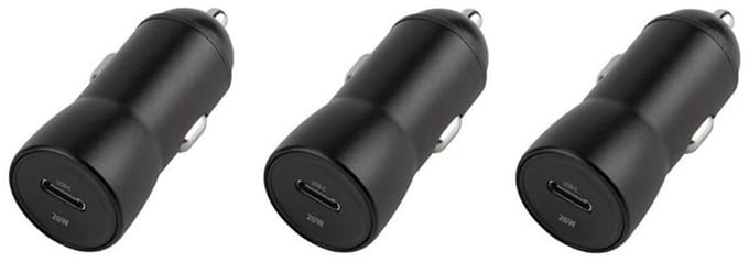 3 stuks OneOne auto snellader USB C. 20W lader. Autolader adapter past op Apple iPhone 5, iPhone 5c, iPhone 5s, iPhone 6, iPhone 6 Plus, iPhone 6s, iPhone 7, iPhone 7 Plus, iPhone 8, iPhone 8 Plus