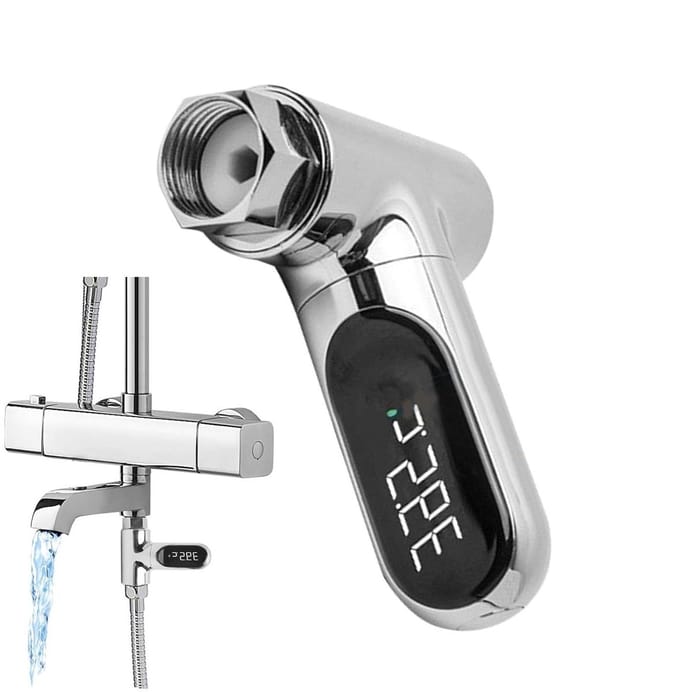 Douche Thermometer - Bad Temperatuurmeter - Veilig Baden - Drie Kleuren Indicator - 0-100 Graden - Zilver