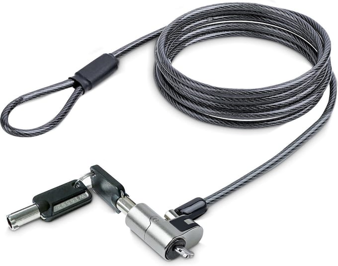 StarTech.com Nano Laptop Cable Lock 6ft (2m) Anti-Theft Keyed Lock Security Cable Locks Nano Slot Computers
