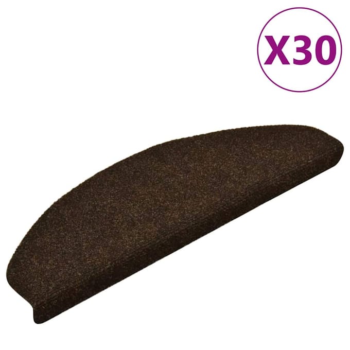 vidaXL - Trapmatten - Zelfklevend - 30 - stuks - 65x21x4 - cm - Bruin - Halfrond - Groot
