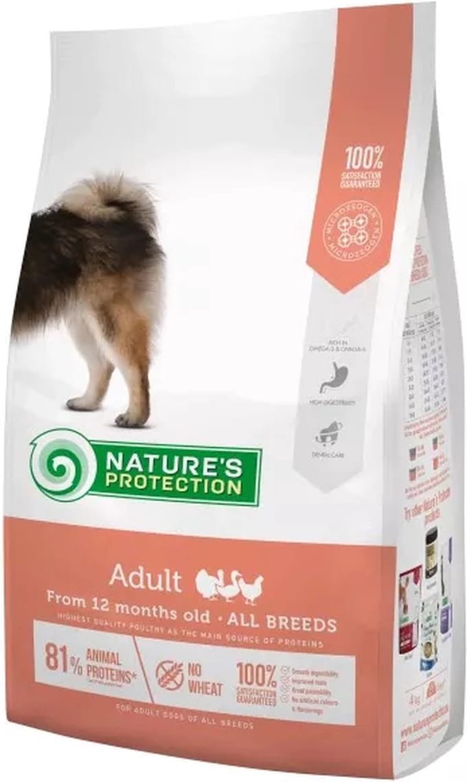 Nature's Protection Super Premium - middelgrote rassen - volwassen hond - met gevogelte - 18 kg