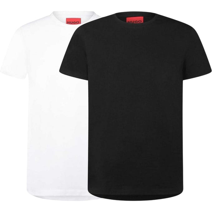 Hugo Boss Heren Logo Slim T-Shirt (Set van 2) (Zwart, Wit)