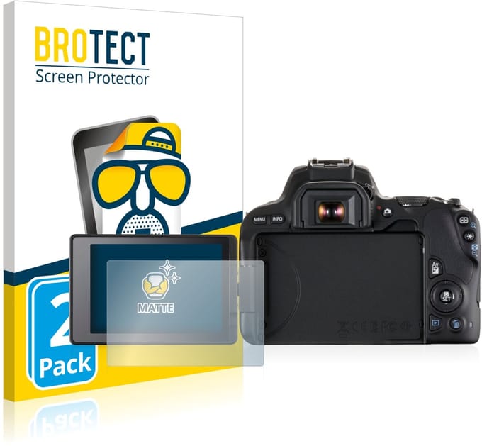 BROTECT - Screenprotector voor Canon EOS 200D - Folie Beschermfolie matte 2 Stuks