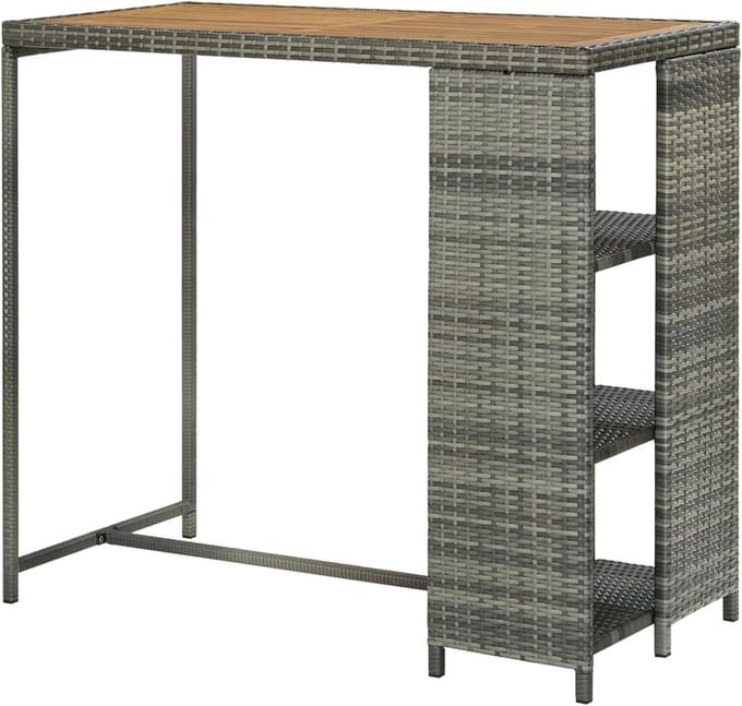 Bartafel met rek - Statafel Bistrotafel - Buiten Borrelen - Opbergrek met 3 planken