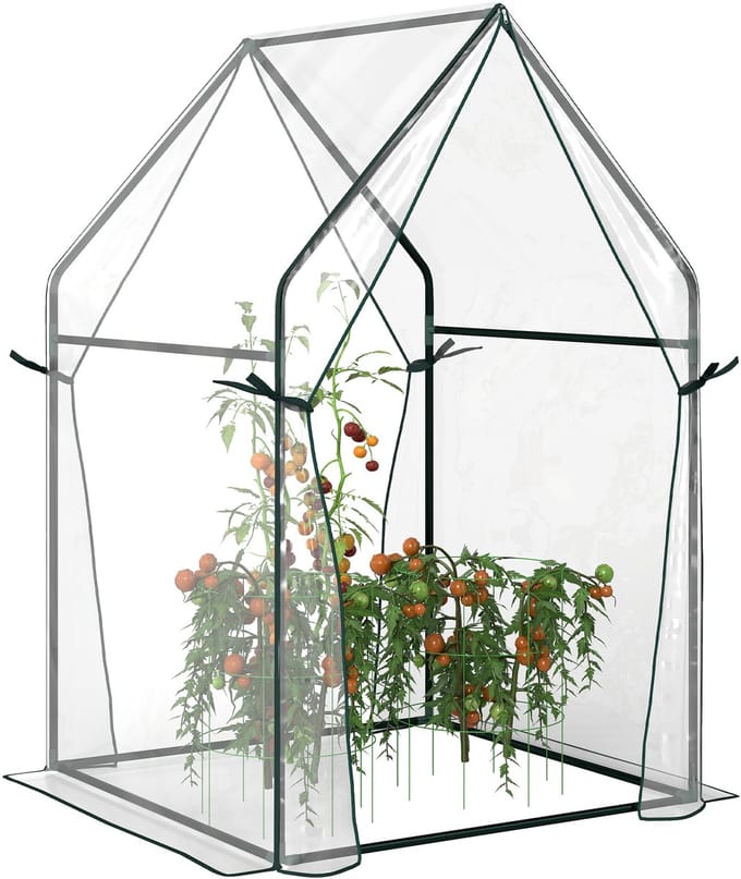 Outsunny Kas - Staal - 90x90x145cm - Transparant