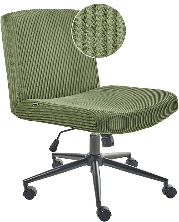 GEDDES - Bureaustoel - Groen - Corduroy
