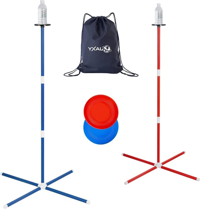 Frisbee spel - Werpspel Limboset - Buiten spelen - Complete set - 3 kg - Blauw en Rood