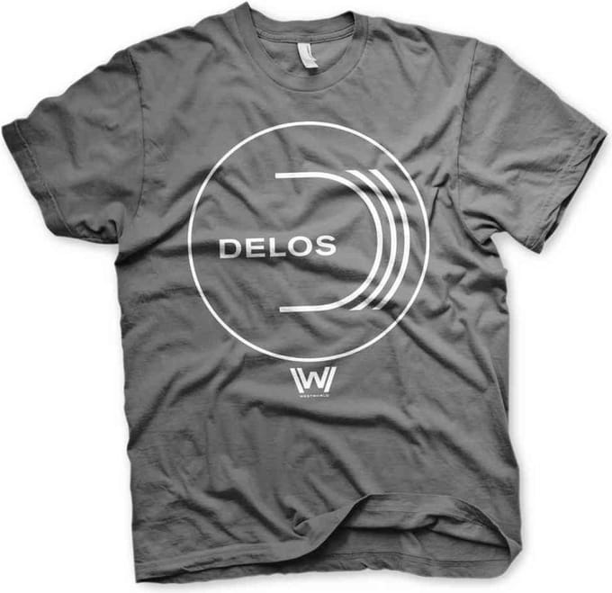 Westworld Heren Tshirt -S- DELOS Logo Grijs