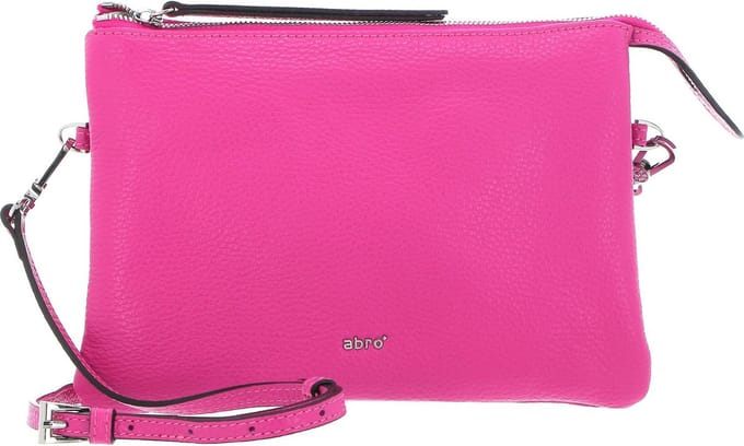 abro Leren Schoudertas Leather Adria Crossbody Bag Threefold Pink Roze