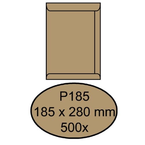 Envelop Quantore akte P185 185x280mm bruinkraft 500 stuks