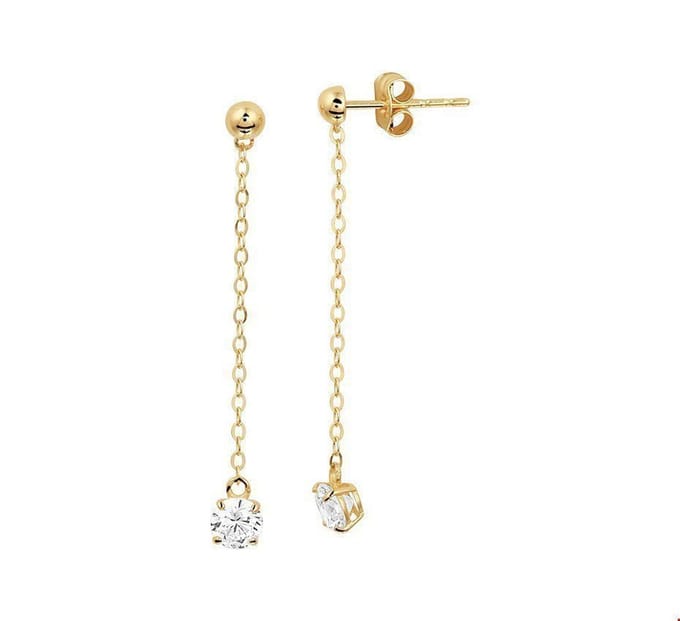 oorhangers zirkonia 14K geelgoud 4019383