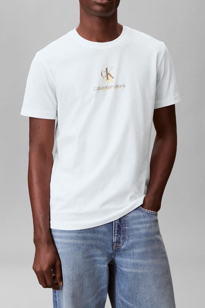 Calvin Klein Shadow Logo Tee Bright White Taglia: M | Magliette basic Outlet | Uomo | Bianco