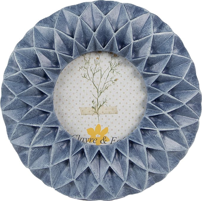 Clayre & Eef Fotolijst 8x8 cm Blauw Polyresin