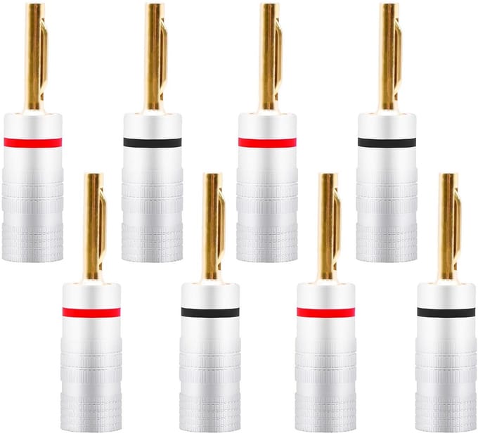 Banaanstekkers 8stuks 3,5mm Verguld Speaker Kabel Aansluiting voor Versterker & Geluidssysteem