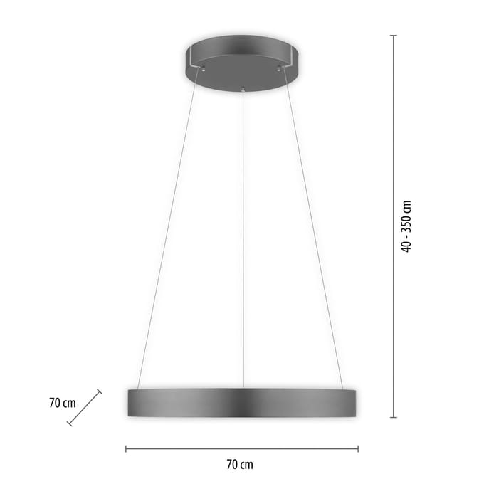 Neuhaus PURE - Hanglamp E-Clipse e-Lift Ø 70 cm donker grijs