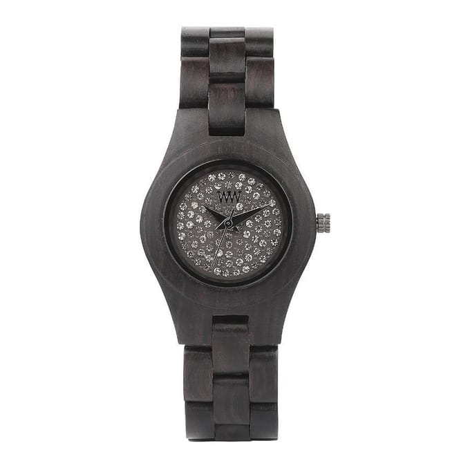 WeWOOD MOON CRYSTAL Black houten horloge