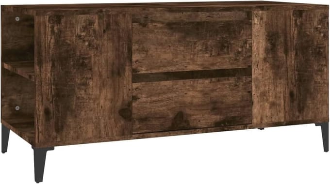 TV-kast multiplex gerookt eiken 102 x 44,5 x 50 cm - Stijlvolle en functionele opbergoplossing voor jouw woonkamer