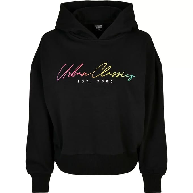 Dames sweatshirt met capuchon Urban Classics Oversized Rainbow