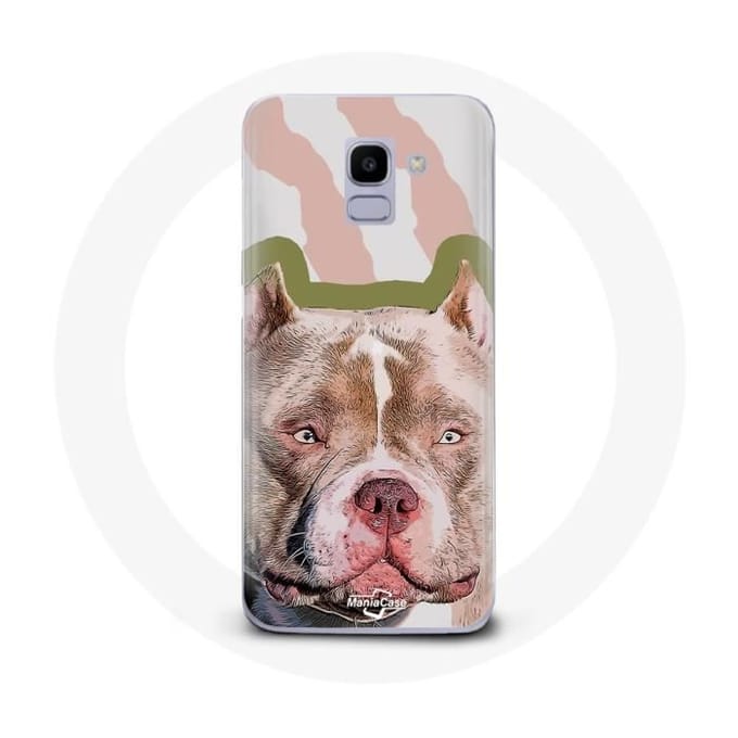 Case voor Samsung Galaxy A8 2018 Bruin Pitbull Hond bruin