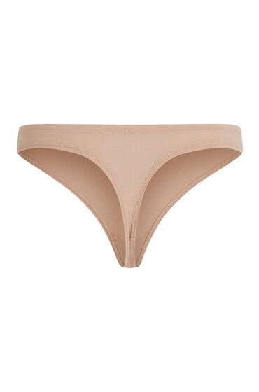 Hunkemöller Dames Lingerie String Katoen Kira - Beige - maat L