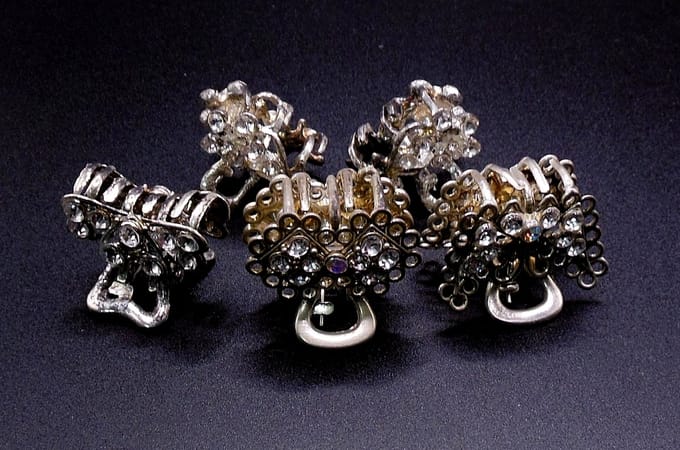 Haarklemmen tas met strass set van 5 stuks.