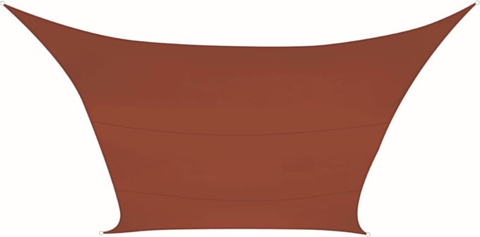 Perel Schaduwdoek, waterafstotend, 5 x 5 m, 160 g/m², polyester, vierkant, terracotta