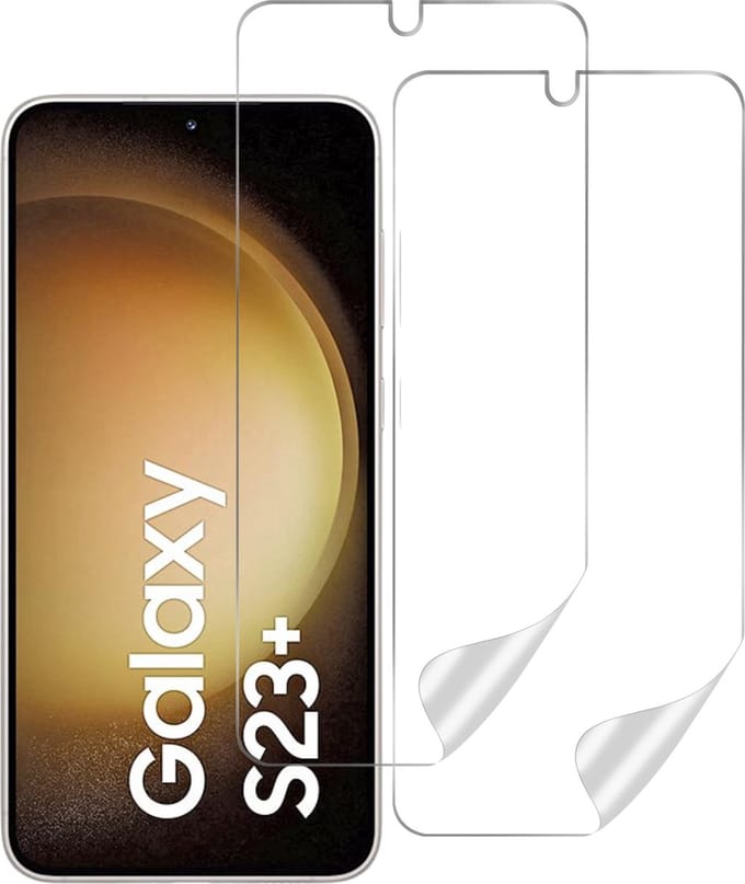 Screenprotector voor Samsung Galaxy S23 Plus - 2 stuks Beschermende kunststoffen transparante plastic schermfolie