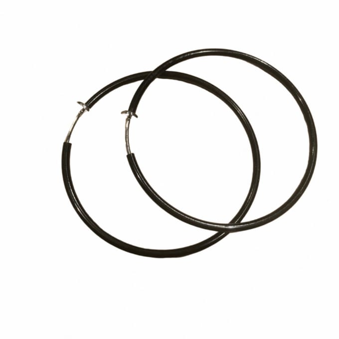 Klem Oorbellen-Oorringen-Zwart-4 cm