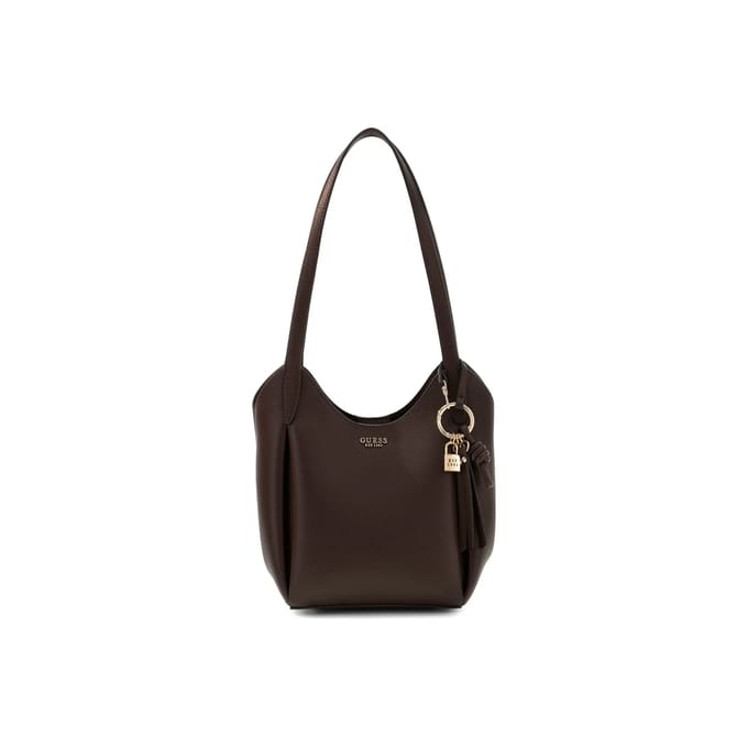 GUESS schoudertas Melody Bucket Brown donkerbruin