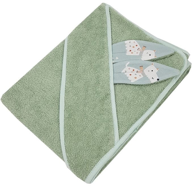 Cotton bathrobe DOGS/MINT
