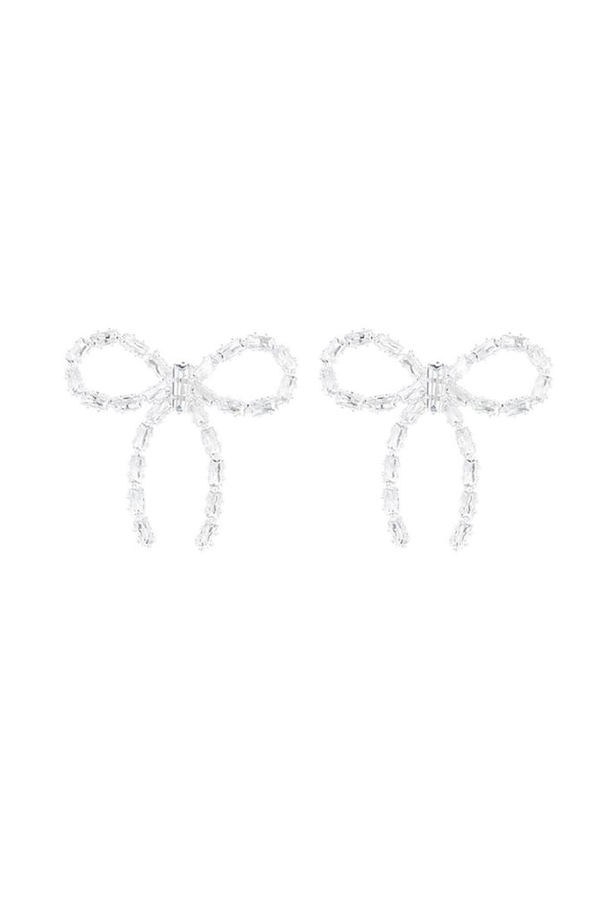 Bijoutheek Oorknoppen Strikjes Glamour Zilver