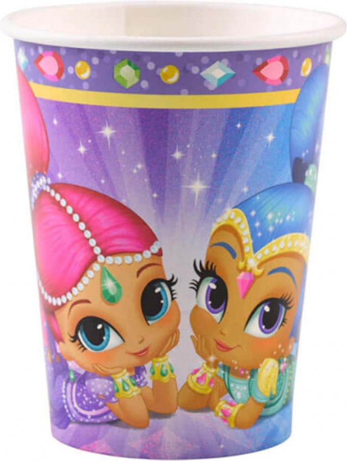 AMSCAN - 8 kartonnen Shimmer + Shine bekers - Decoratie > Borden