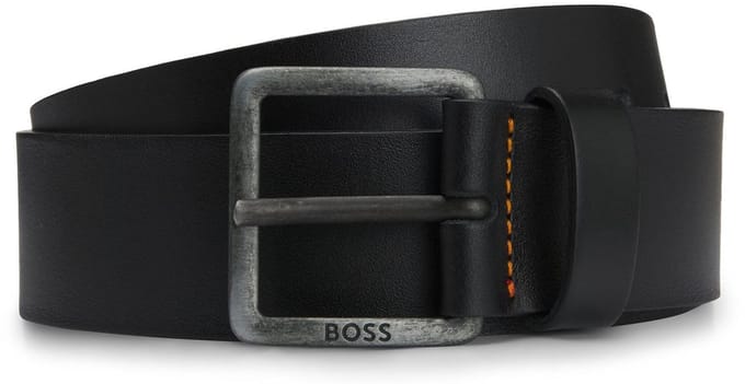 BOSS Leren Riem Jeeko Sz40 Belt W90 Black Zwart