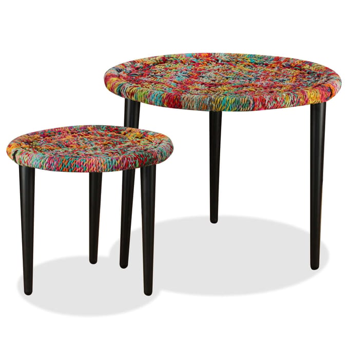 vidaXL - Salontafelset - Chindi - patroon - meerkleurig - 2-delig