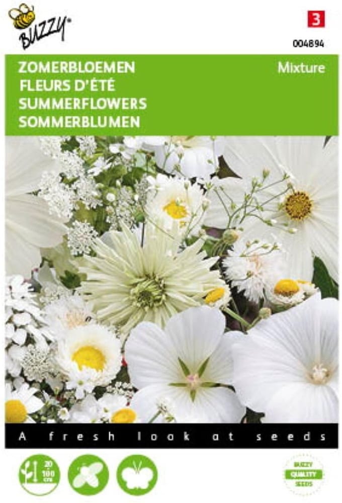 2 stuks - Buzzy - Zomerbloemen Witte Tinten