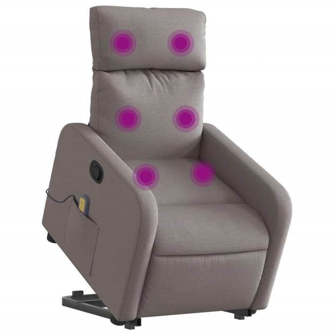 vidaXL - Sta-op-massagestoel - verstelbaar - stof - taupe
