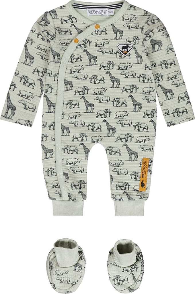 Dirkje R-JUNGLE Jongens Boxpak - Light green - Maat 80