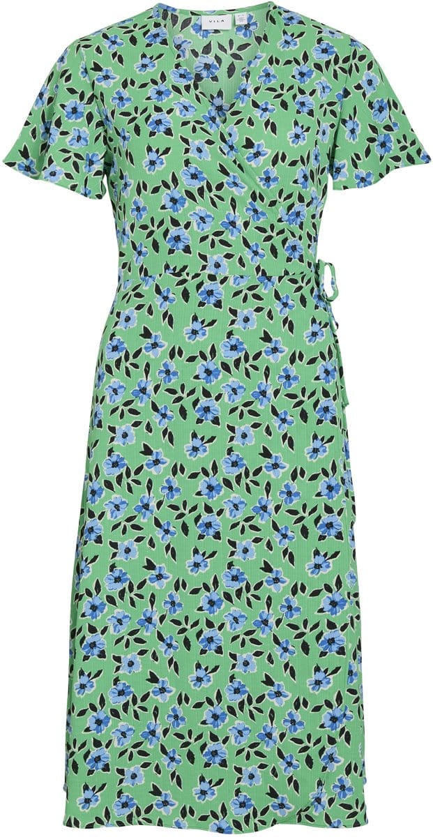 VILA - VILOVIE S/S WRAP MIDI DRESS - NOOS - Dames - Mini jurken