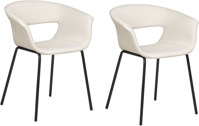 ELMA - Eetkamerstoelen set van 2 - Lichtbeige - Polyester