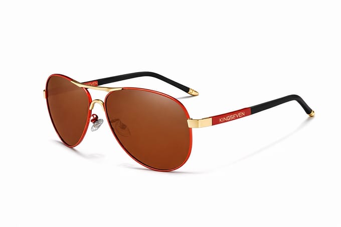 KingSeven Brownstar - Pilotenbril met UV400 en polarisatie filter - Z185
