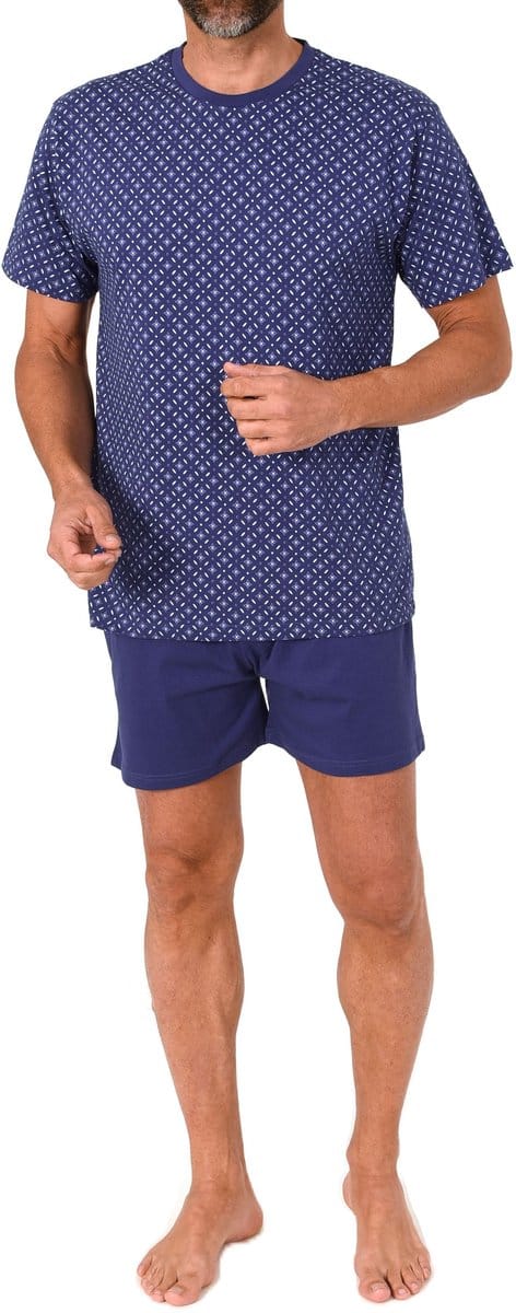 Normann herenpyjama shorty met korte mouwen in elegante look