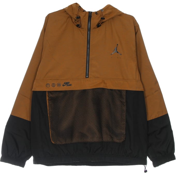 Trainingsjack voor heren met capuchon Jumpman Statement colbert Desert Bronze/zwart