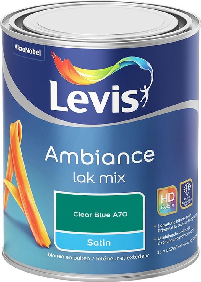 Levis - Ambiance Lak Satin Mix - Clear Blue A70 - Mengverf - 1 L