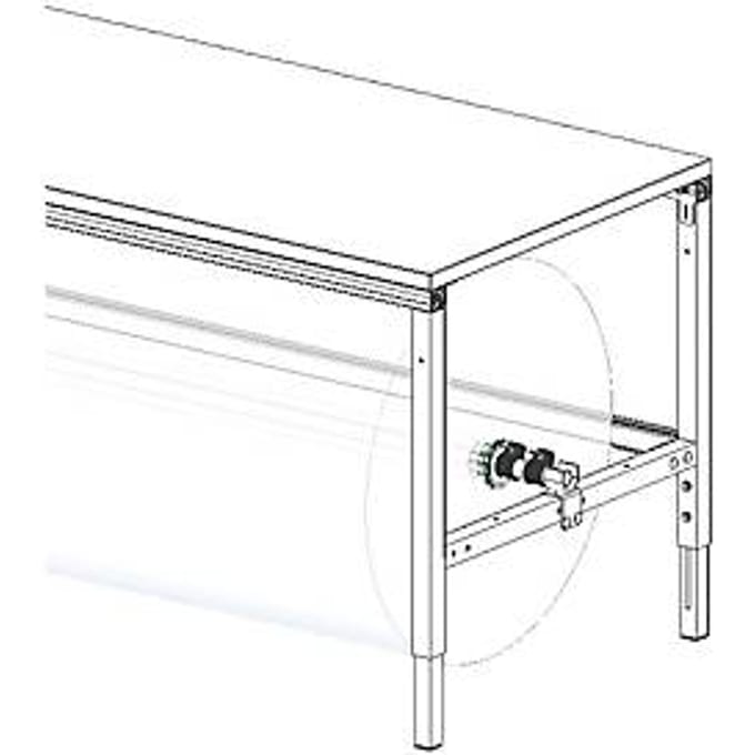 Rocholz assenset voor Flex systeem inpaktafel, voor tafelbreedte 2000 mm