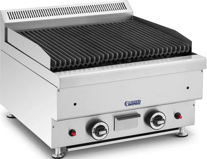 Lavasteengrill - 2 x 7200 W - 50 x 47 cm - 0 - 460 °C - Royal Catering