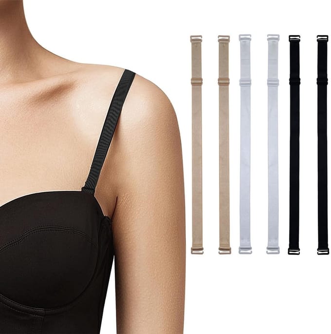 VT Goods - Set van 6 elastische banden - Antislip - Verstelbaar en afneembaar - Huidskleur - Dames - 45 cm