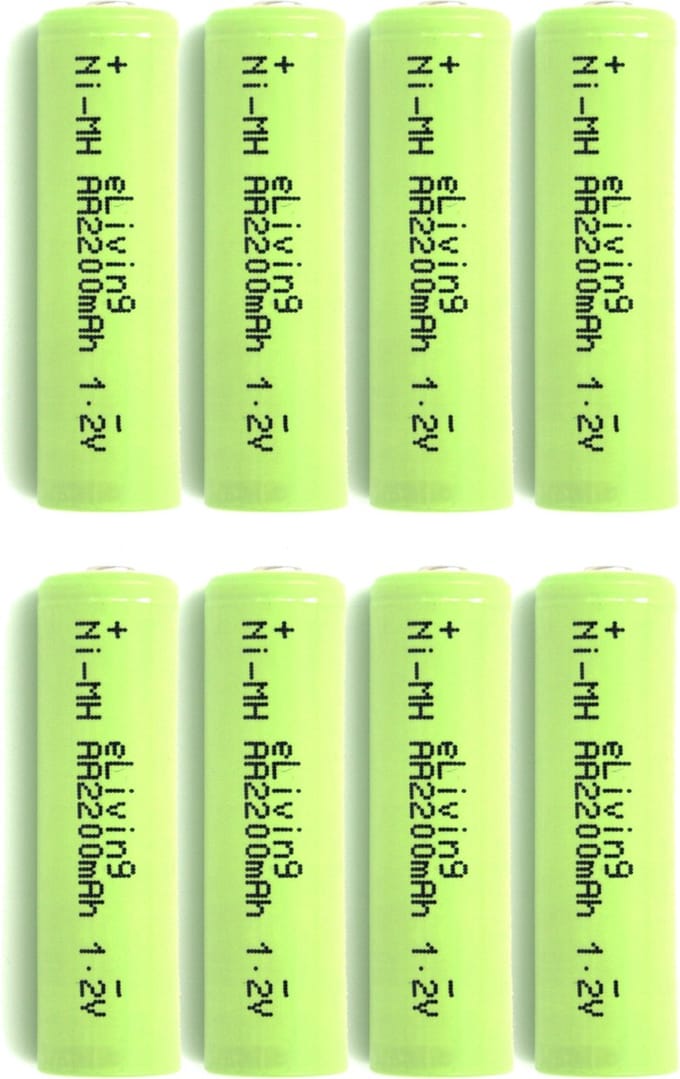 eLiving - Oplaadbare AA Batterijen. Grote Capaciteit, 2200mAh HR6. 8 Stuks