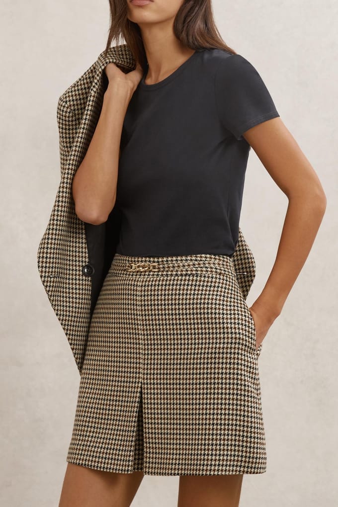 Reiss Check Mini Neutral Check Taglia: 14 | Minigonne Outlet | Donna