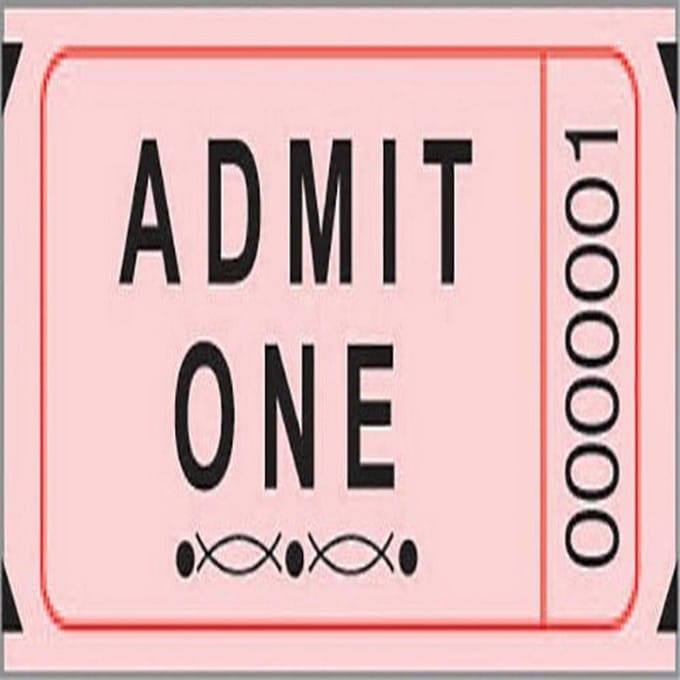 Losse Entry Tickets op Rol, Roze Kleur